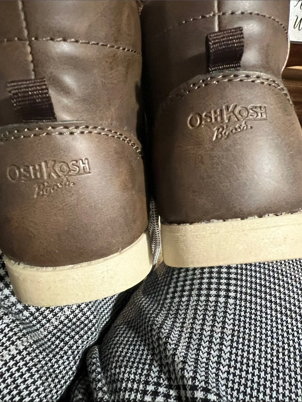 OshKosh B'gosh Brown Lace-Up Faux-Fur Lined Kids Boots